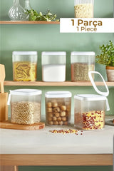 Kulplu Kapaklı Erzak Saklama Kabı 2,5 Lt - Hava Geçirmez Kapaklı Saklama Kabı, Şeffaf