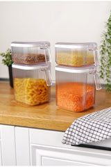 4'lü Çok Amaçlı Erzak ve Bakliyat Saklama Kabı Seti (2 x 2.5 Lt, 2 x 1.1 Lt)