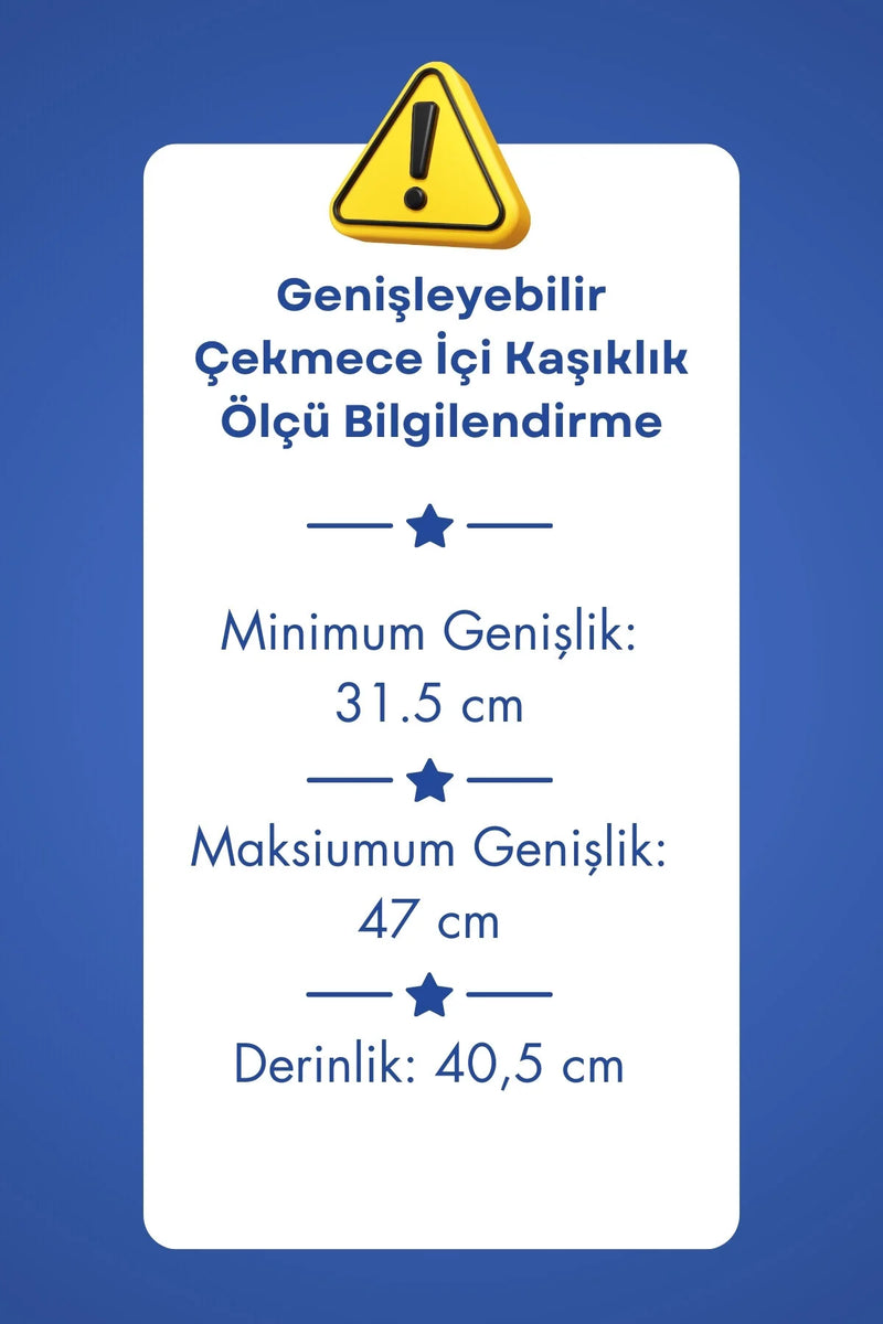 Genişleyebilir Kaşıklık & Bıçaklık Seti – Çekmece İçi Ayarlanabilir Kaşıklık "Beyaz"
