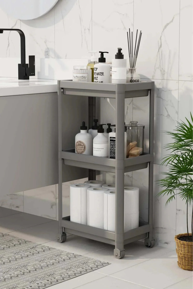 3 Katlı Banyo Raf Ünitesi, Banyo Düzenleyici, Şampuanlık, Havluluk, Dolap, Mutfak Rafı, Deterjanlık