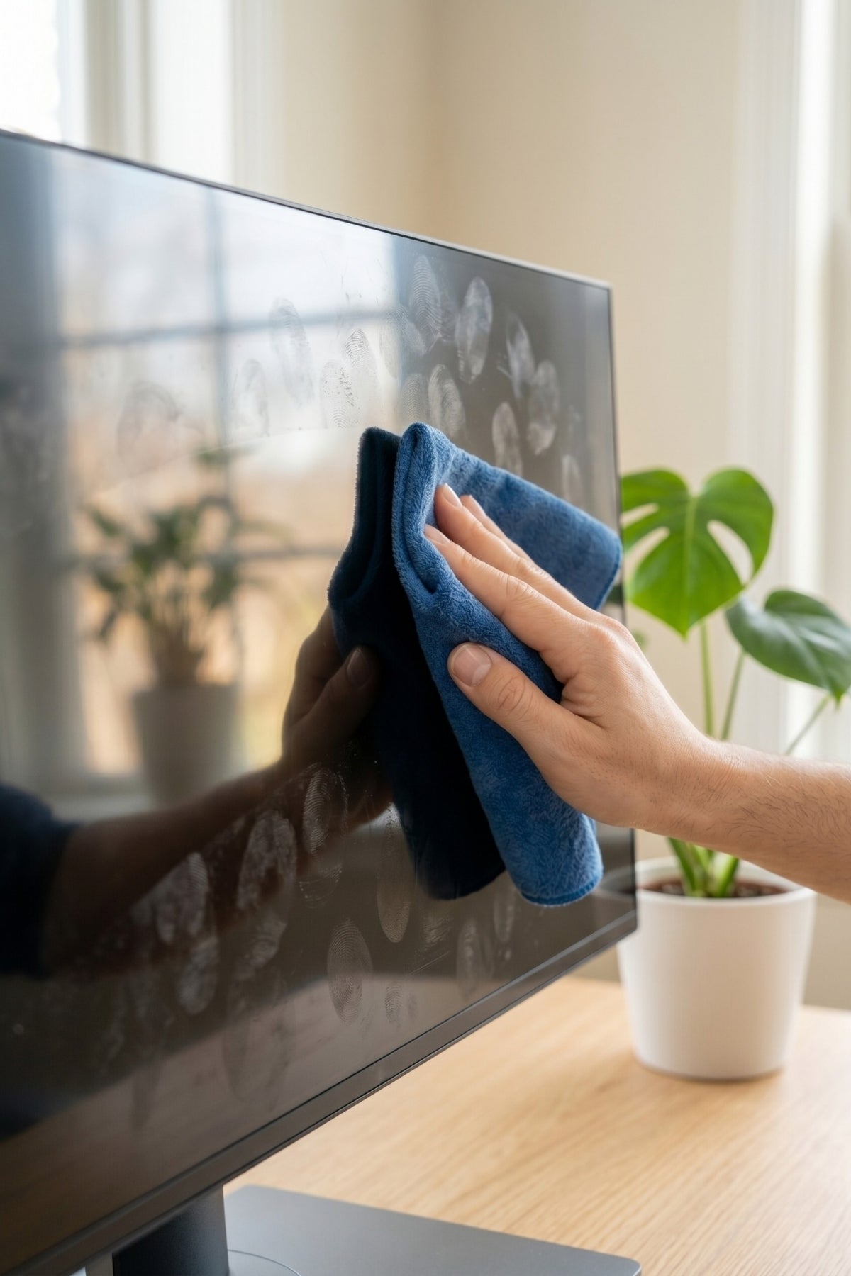 Premium Mikrofiber Hassas Yüzey Temizleme Bezi 35x35 cm Tv, Bilgisayar ve Gözlük Ekran Bezi