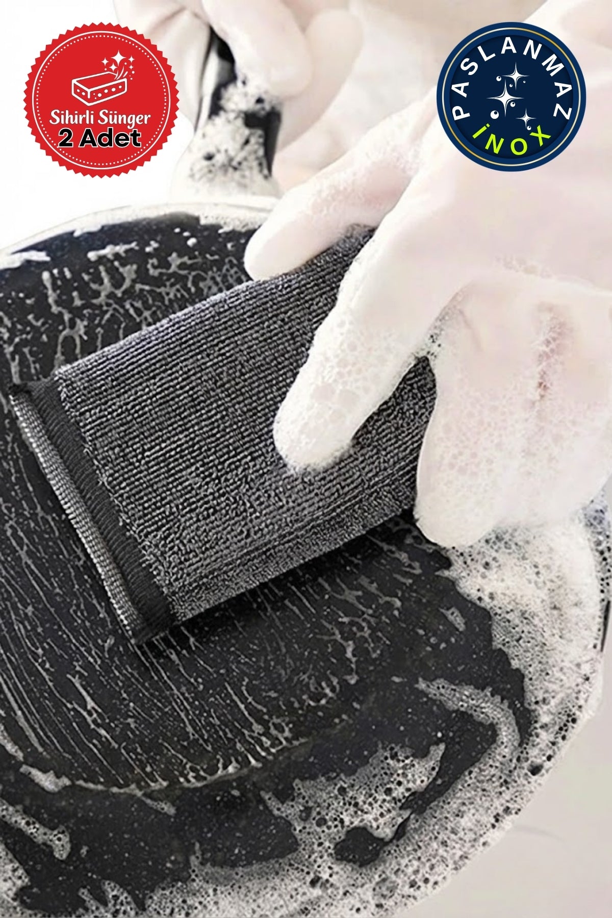 Miss Clean 2’li Sihirli Inox Paslanmaz Telli Bulaşık Süngeri – Çizmez, Bulaşık Süngeri