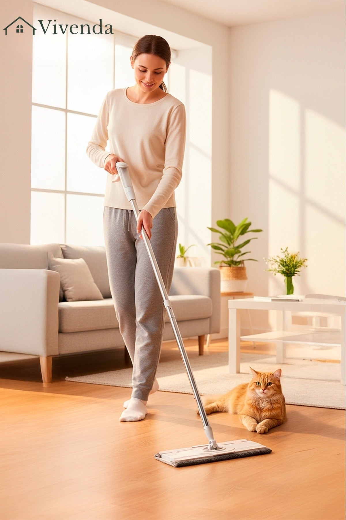 Mandallı Sprey Mop 360° Döner Başlıklı Su Hazneli Püskürtmeli Paspas