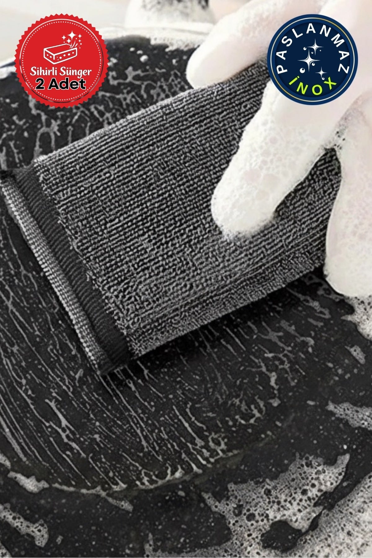 Miss Clean 2’li Sihirli Inox Paslanmaz Telli Bulaşık Süngeri – Çizmez, Bulaşık Süngeri
