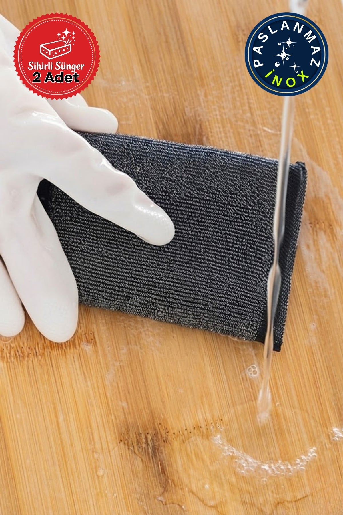 Miss Clean 2’li Sihirli Inox Paslanmaz Telli Bulaşık Süngeri – Çizmez, Bulaşık Süngeri