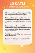 10 Katlı T-Shirt Düzenleyici – Dolap ve Çekmece İçi Kıyafet Organizer, 10'lu Set