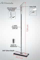 Mandallı Sprey Mop 360° Döner Başlıklı Su Hazneli Püskürtmeli Paspas