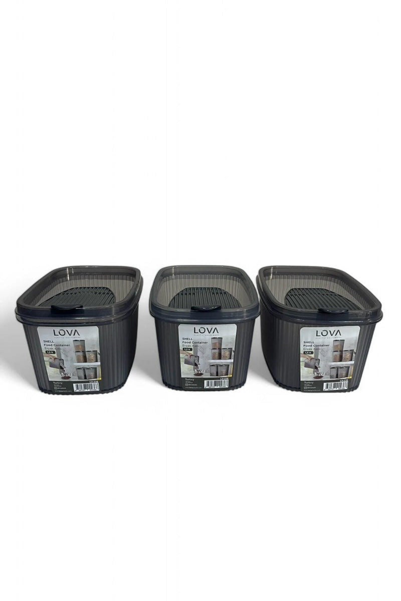 Shell Erzak Kabı 1300 ml, Antrasit, 3'lü Set