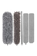 5 Parça Premium Mikrofiber Toz Alma Seti, Teleskopik Saplı Toz Alıcı Ev Temizlik Fırçası Seti