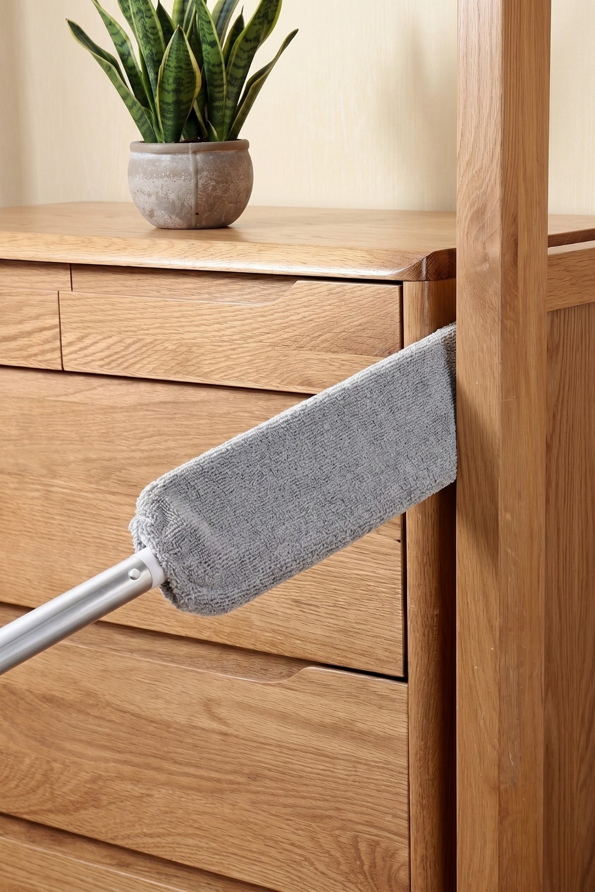 Esnek Uçlu Mikrofiber Dip Köşe Temizleme Mopu Toz Alma Fırçası + 1 Adet Yedek Bez