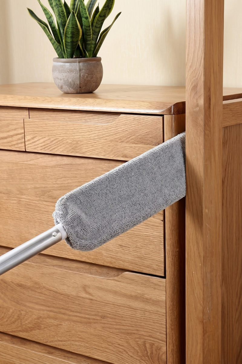 Esnek Uçlu Mikrofiber Dip Köşe Temizleme Mopu Toz Alma Fırçası + 1 Adet Yedek Bez