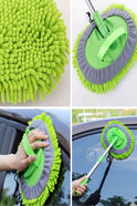 (+1 Yedek Bez Hediyeli) Çok Fonksiyonlu Mikrofiber Araba Yıkama Mopu