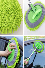(+1 Yedek Bez Hediyeli) Çok Fonksiyonlu Mikrofiber Araba Yıkama Mopu