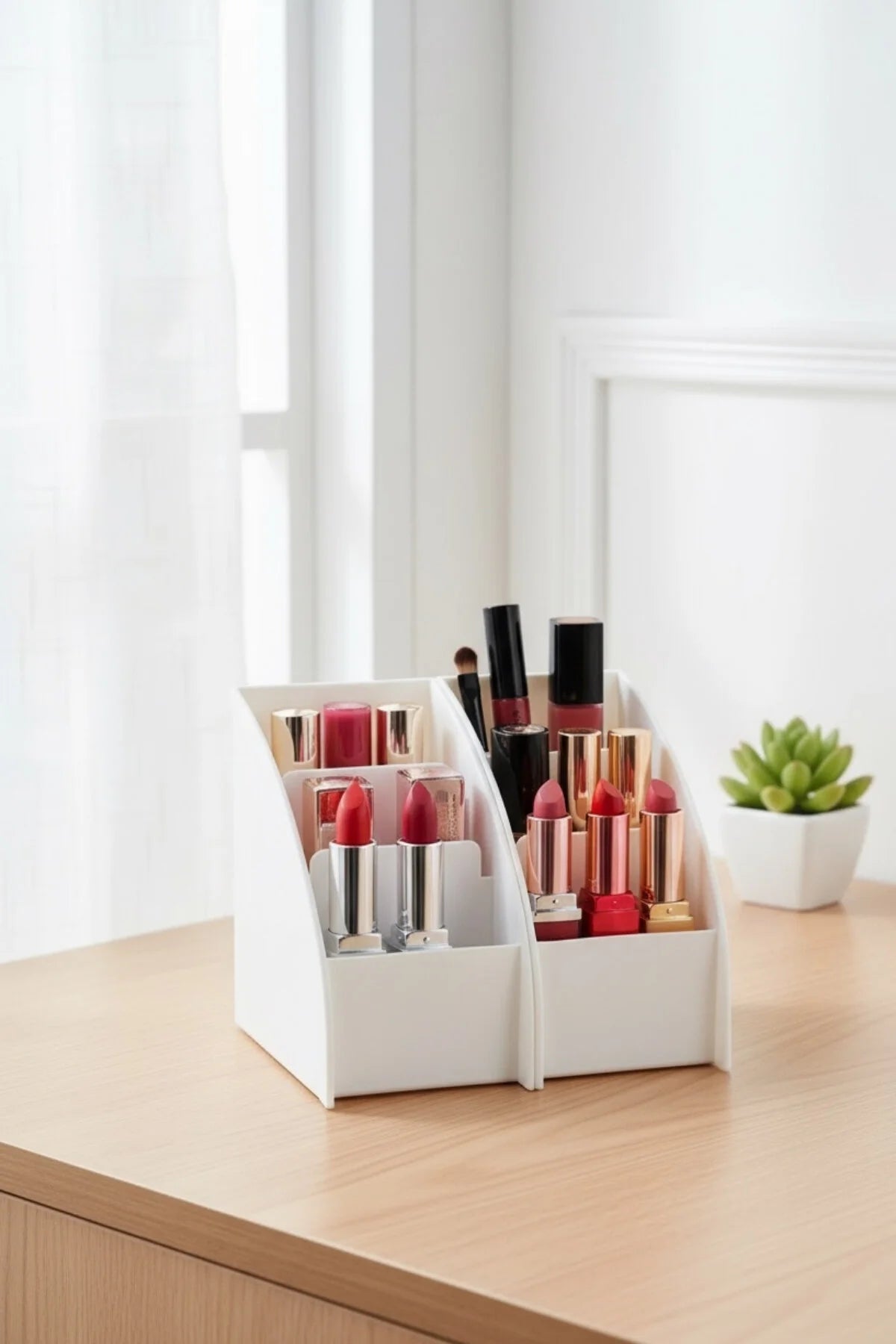 Ruj Düzenleyici, Ruj ve Oje Organizeri Stant "Beyaz"