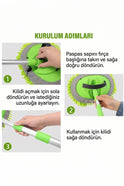 (+1 Yedek Bez Hediyeli) Çok Fonksiyonlu Mikrofiber Araba Yıkama Mopu