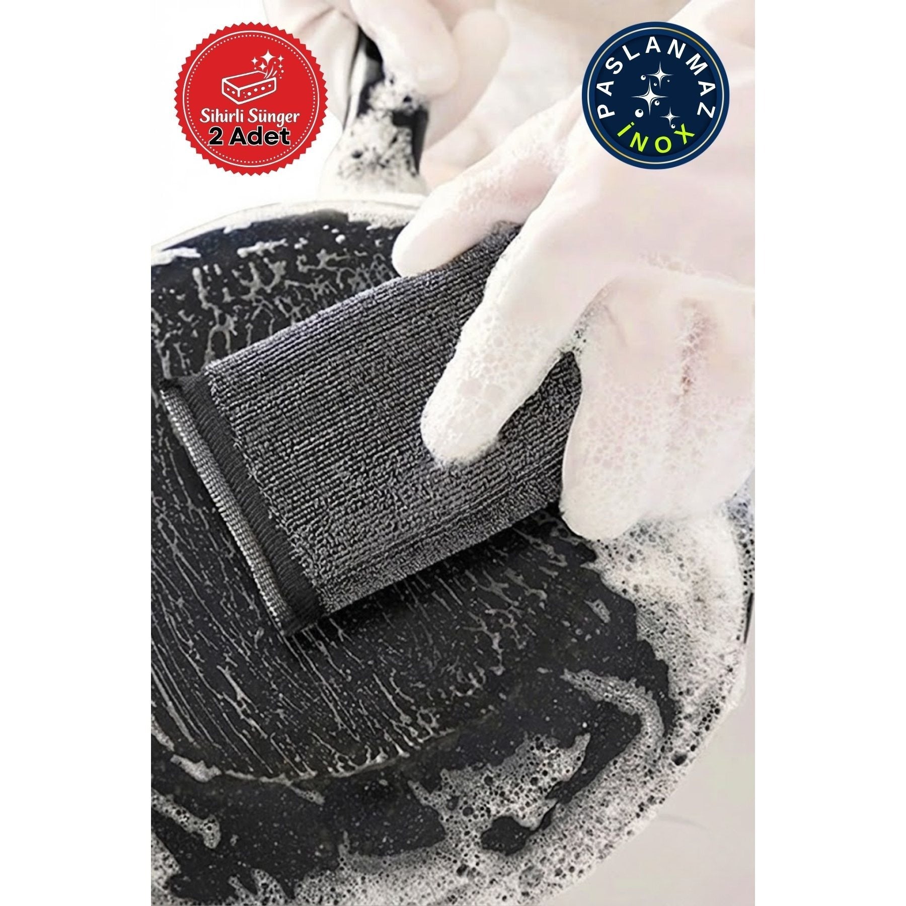 Miss Clean 2’li Sihirli Inox Paslanmaz Telli Bulaşık Süngeri – Çizmez, Bulaşık Süngeri