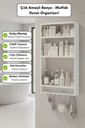 Yapışkanlı Banyo Mutfak Duvar Organizer, Havluluk, Şampuanlık, Kozmetik Organizer, Mutfak Rafı