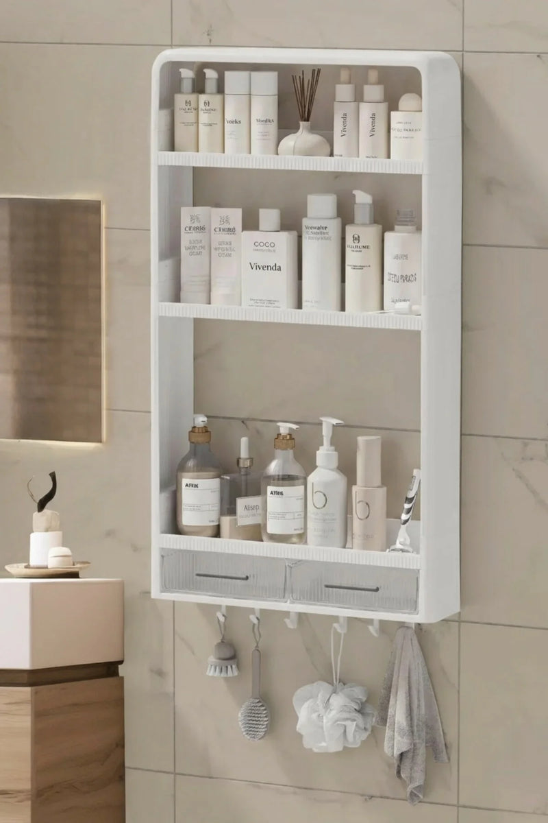 Yapışkanlı Banyo Mutfak Duvar Organizer, Havluluk, Şampuanlık, Kozmetik Organizer, Mutfak Rafı