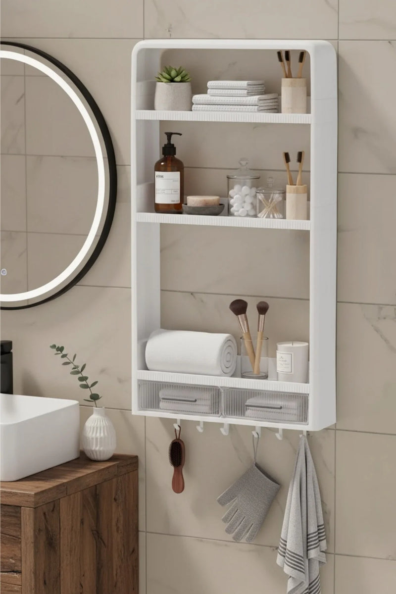 Yapışkanlı Banyo Mutfak Duvar Organizer, Havluluk, Şampuanlık, Kozmetik Organizer, Mutfak Rafı