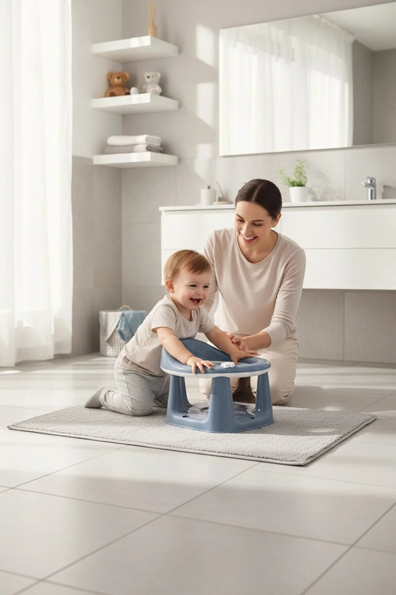 Kaydırmaz Tabanlı Bebek Oturağı, Bebek Banyo Oturağı, Mavi