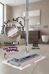 Click Mop Tembel Mop Tüm Bezlerle Uyumlu Otomatik Mop Yüzey Temizlik Havlusu Kullan At Bezler İçin