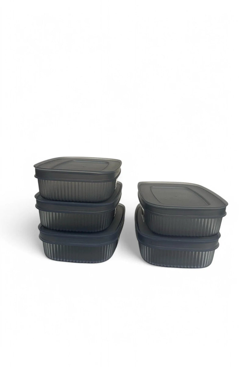 Shell Saklama Kabı Şeffaf 600 ml, Antrasit, 5'li Set