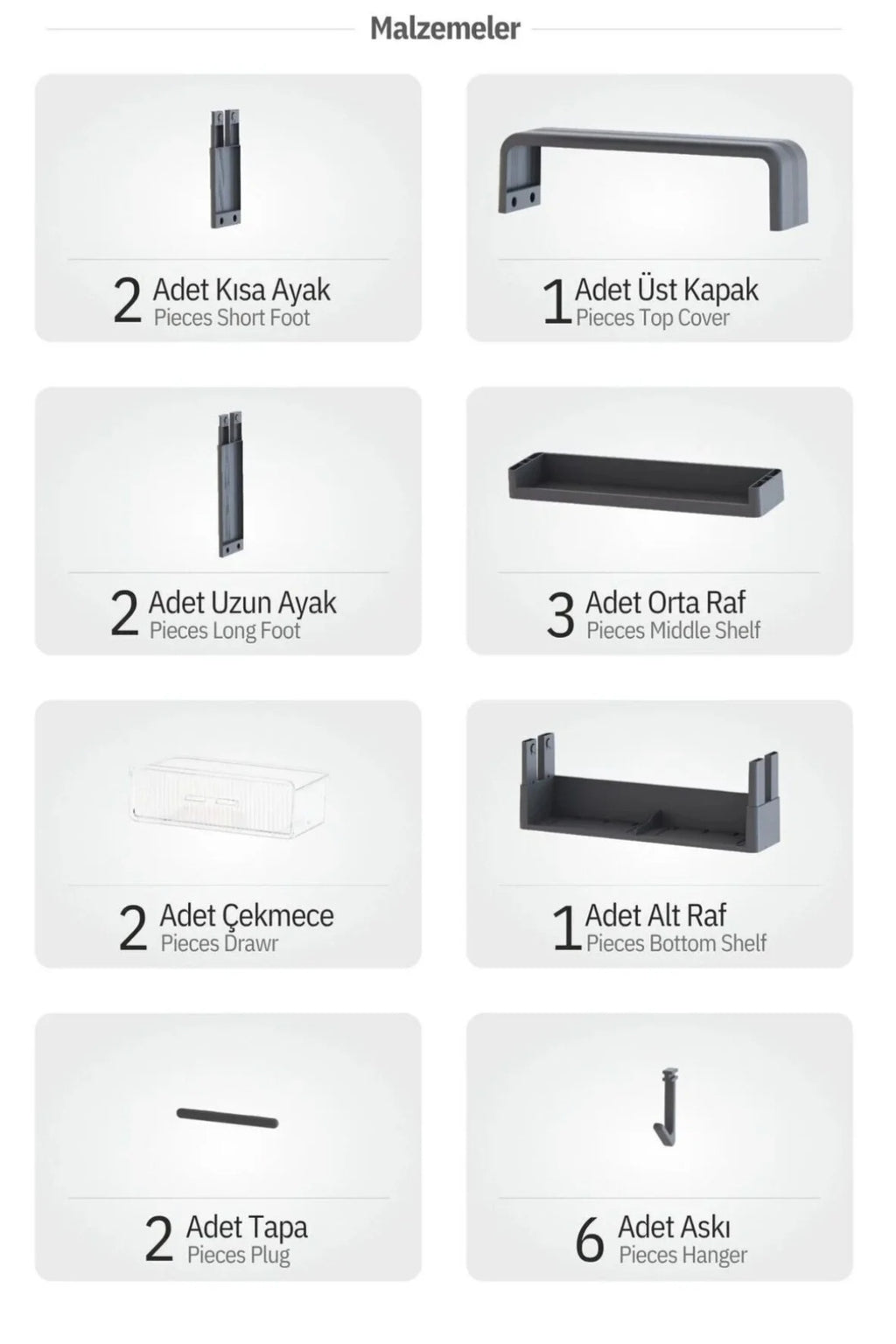 Tera Çok Amaçlı Banyo Duvar Organizeri