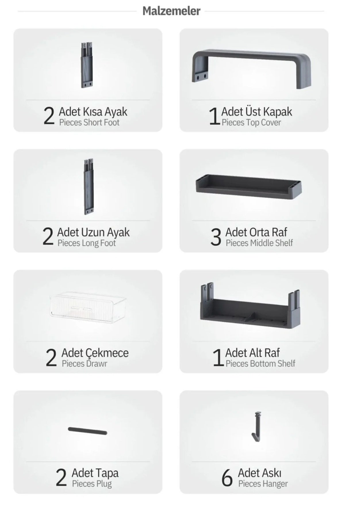 Tera Çok Amaçlı Banyo Duvar Organizeri