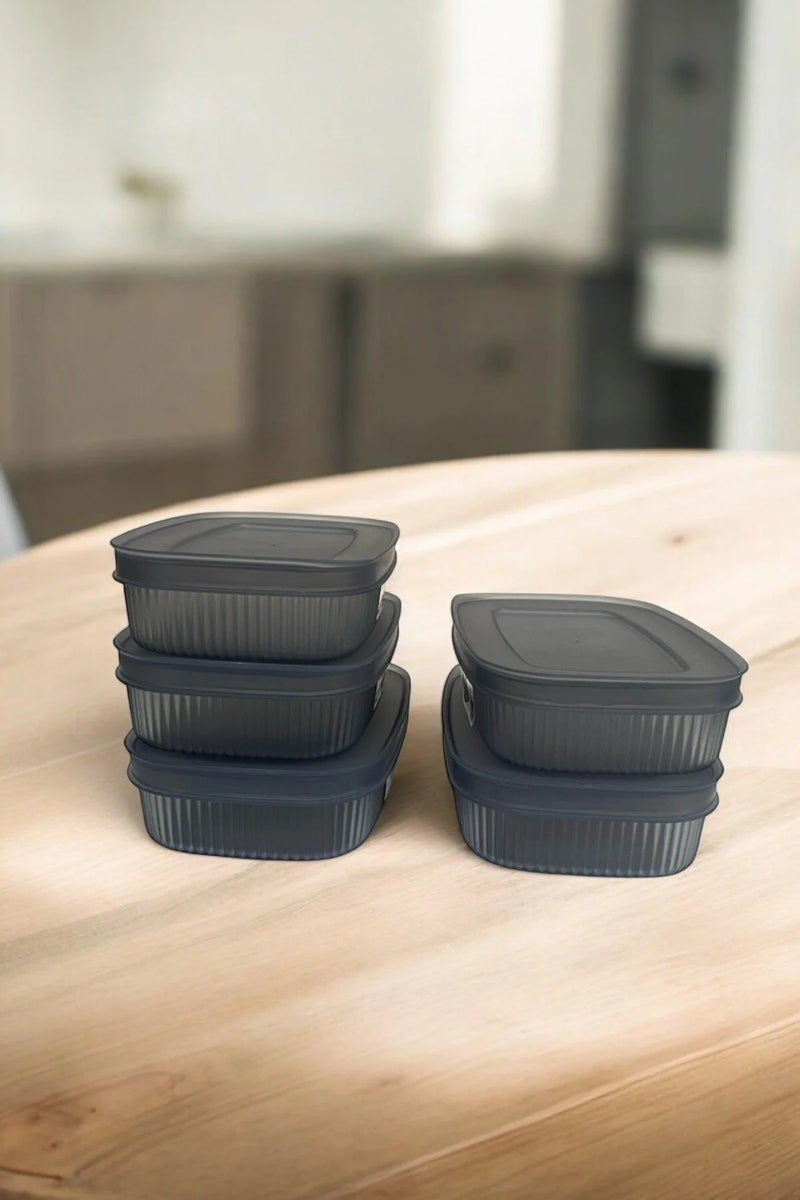 Shell Saklama Kabı Şeffaf 600 ml, Antrasit, 5'li Set