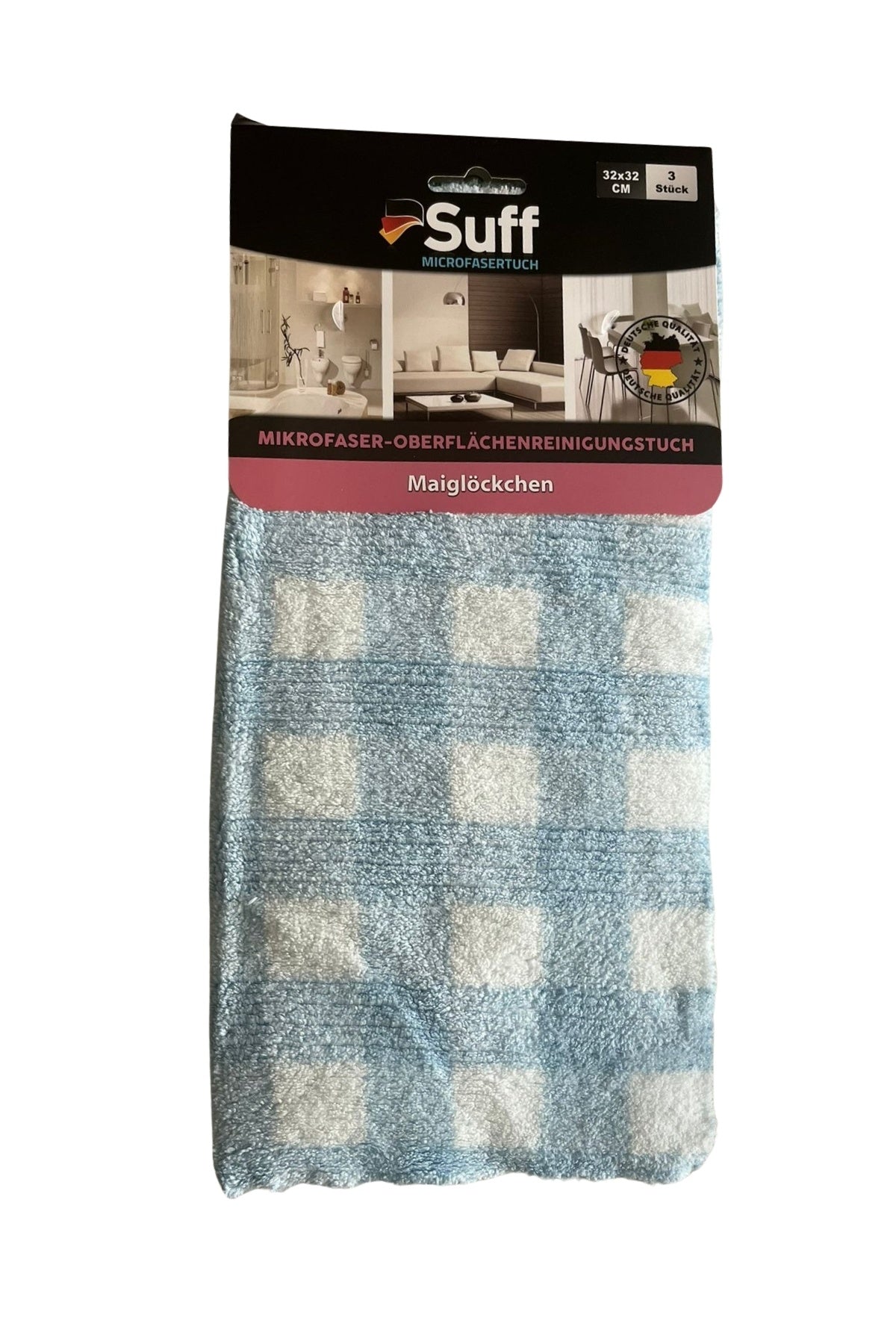 Suff Müge Mikrofiber Yüzey Temizlik Bezi 3'lü Set, 32 x 32 cm