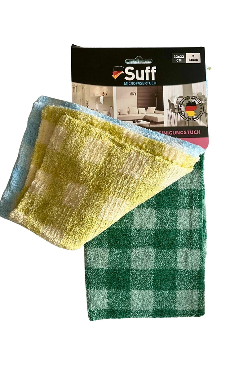 Suff Müge Mikrofiber Yüzey Temizlik Bezi 3'lü Set, 32 x 32 cm
