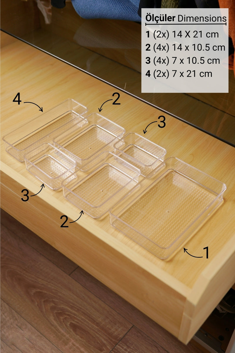 Çekmece İçi Takı ve Makyaj Organizeri 12'li Set